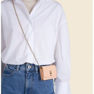 NWT Cafuné double-C cardholder with chain in blush